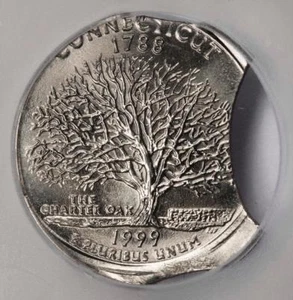 1999 IGC MS65 Off Center Triple Clips Connecticut Quarter Mint Error Rare - Picture 1 of 4