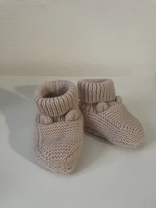 Babysocken gestrickt und gefüttert, rosa, Neu! - Bild 1 von 4