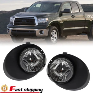 Pair Fit 2007-2013 Toyota Tundra 2008-2011 Sequoia Bumper Clear Lens Fog Lights - Picture 1 of 23