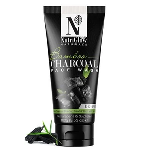 NutriGlow NATURAL Bamboo Charcoal Face Wash All Skin Types 100g - Picture 1 of 6