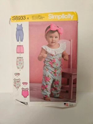Simplicity S8933 Baby Size XXS-L Romper, Pants, Shorts & Headband Uncut 2019 - Image 1 of 2