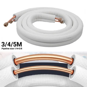 5 Meter Air Conditioner Pair Coil Tube Air Conditioning Parts Pipes 1/4''+3/8'' - Picture 1 of 21