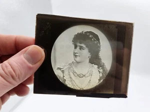Vintage, schöne Dame, Glasdia - Bild 1 von 5