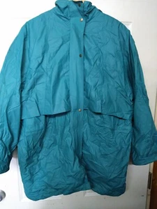 TOTES WOMENS HOODED POLYESTER RAINCOAT PARKA /JACKET Blanket LINING~XL - Picture 1 of 4
