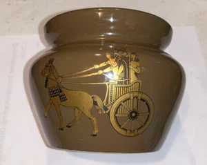 Vintage Dunhill London Ceramic Jar Tobacco Humidor Egyptian Theme Golden Chariot - Picture 1 of 6
