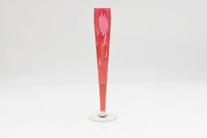 Jarrón vintage de vidrio destellado de arándano con flores cortadas a vidrio transparente de 9,5" de alto #1 - Imagen 1 de 9