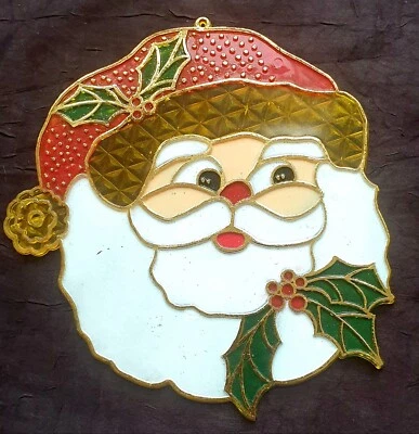 Fensterbild mit Anhänger Hängebild Weihnachten mit Gold glänzenden Rändern - Bild 1 von 4