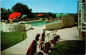 Madden Pine Beach Inn People in Swimming Pool Postcard MN Minnesota - Picture 1 of 2