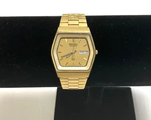 Vintage Seiko (8223-5049) Mens Gold Toned Hexagonal Wristwatch - Picture 1 of 6
