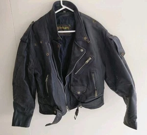 Vintage Antique Leather Antelope Motorcycle Biker Jacket Size 48 3XL $4 EXPRESS - Picture 1 of 10
