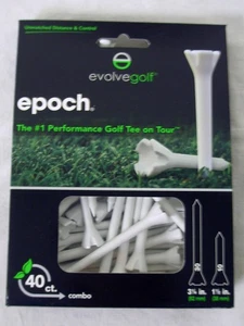 Camiseta de golf Evolve Epoch Performance 40pk mix (3,25", 1,5") blanca NUEVA - Imagen 1 de 1
