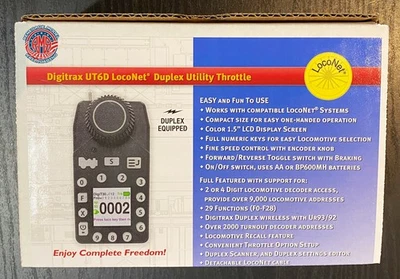 Digitrax UT6D Wireless Duplex LocoNet Throttle 4-Digit DCC Addressing - Image 1 of 4