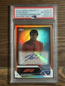 2023 Topps Chrome F1 Alain Prost Auto Orange Refractor PSA Authentic 10 Auto - Bild 1 von 2