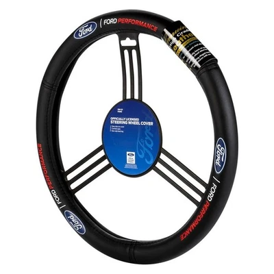 Capa de volante de carro preta (adequada para Ford) couro 15" - Imagem 1 de 4