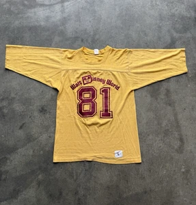 Camiseta deportiva de béisbol vintage de oro amarillo de Walt Disney World #81 camiseta 1981 retro grande - Imagen 1 de 10