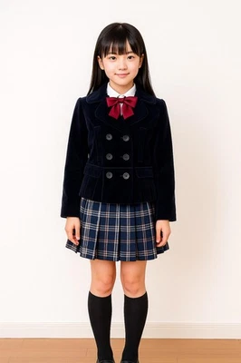 Chaqueta de Terciopelo Kelly Niños Talla 12 Azul Marino Uniforme Diseñador $199 Abrigo Doble Pecho Foto 1 de 4