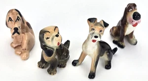 Set of 4 Vintage Porcelain Disney Lady and the Tramp Figurines Hound Wade Japan - Picture 1 of 21