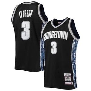 Uomo Mitchell & Ness Allen Iverson Nero Georgetown Hoyas 1995/96 Autentico - Foto 1 di 3