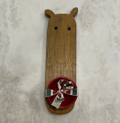 Mud Pie Christmas Set Reindeer Wood Tray Platter  Bowl Appetizer Dip - Image 1 of 4