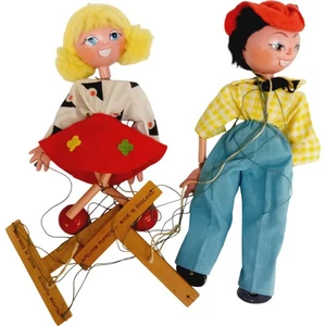 PELHAM Puppets Vintage Marionette Set Handmade Collectable Toys HC - Picture 1 of 5