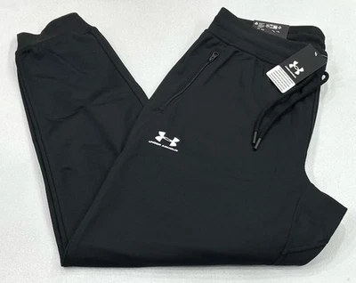 Under Armour Men's Loose Fit Sport Style Tricot Jogger Pants, Black, Size L - Image 1 of 4