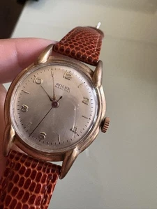 ROLEX MARCONI Vintage Antique Watch Classic Leather winding 1930~40 Switzerland - Picture 1 of 12