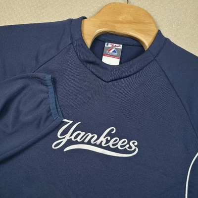 Suéter Majestic NY Yankees Auténtico Base Jaula Térmica Para Hombre Grande L MLB Azul Foto 1 de 4