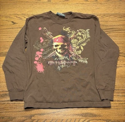 Camisa Juvenil Piratas del Caribe Manga Larga Hombre Muerto Pecho Talla Mediana Foto 1 de 4