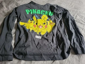 Boys Grey Primark Pikachu Long Sleeved Tshirt - Picture 1 of 2