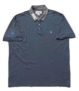 Pinguin Turnier Polo Golf Shirt mit Sponsoren. Herren 2XL. Blau. PXG. Zürich. - Bild 1 von 10