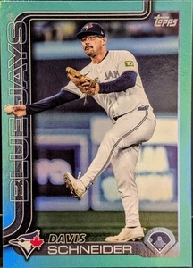 2025 Topps Series 1 Baseball Aqua Foil Davis Schneider #342 - Imagen 1 de 2