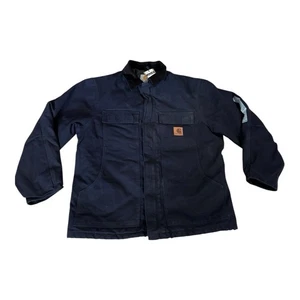 Carhartt Canvas Steppmantel Herren Gr. L Blau Chore Jacke Cordkragen NOS - Bild 1 von 12