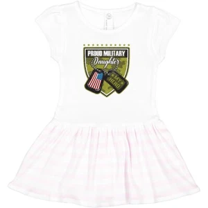 Inktastic Proud Military Daughter Soldier Hero Toddler Dress America 4th Of July - Picture 1 of 8