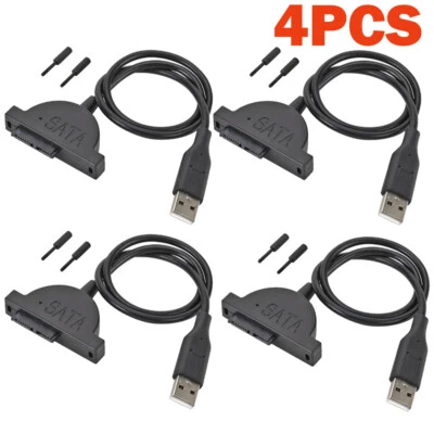 4PCS USB 2.0 a Mini Sata II 7+6 13Pin Adattatore per Laptop CD/DVD ROM Cavo Unità - Immagine 1 di 4