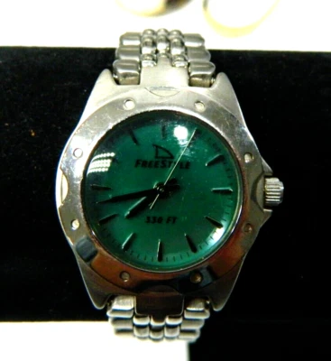 Hermoso Reloj/Reloj Pulsera Freestyle Cara Verde Oscuro Tono Plateado Mujer/Dama Foto 1 de 4