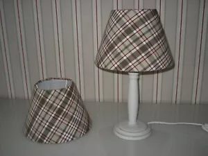 Nordika Lampshade, Table Lamp, Light, E14 Socket, Checked Braun-Weinrot - Picture 1 of 6
