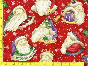 Weihnachtsmann auf rot mit Schneeflocken halber Hof CCHSAN08980 - Bild 1 von 1