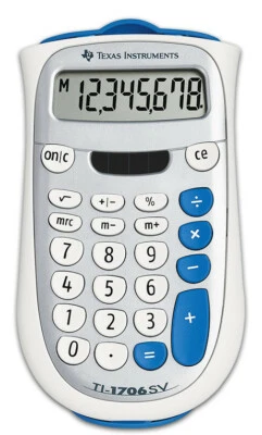 Texas Instruments TI-1706 SV Handheld Calculator, Dual Power 8 Digit - Image 1 of 2