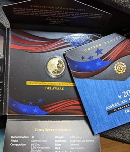 2019S American Innovation Reverse Proof Dollar Delaware - Annie Jump Cannon COA - Picture 1 of 2