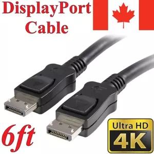 6ft DisplayPort Cable 4K 1080p DP Display Port Adapter Converter Cord For TV PC - Picture 1 of 2