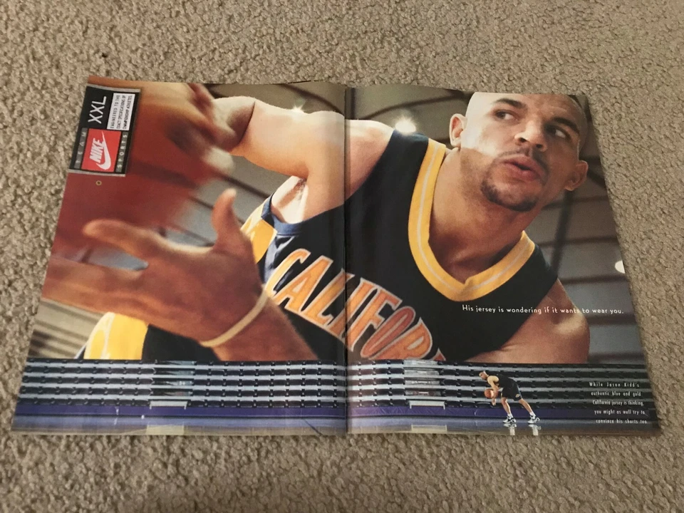 Винтажный NIKE JASON KIDD CALIFORNIA золотые медведи Джерси шорты плакат печати объявление 96 - Изображение 1 из 1