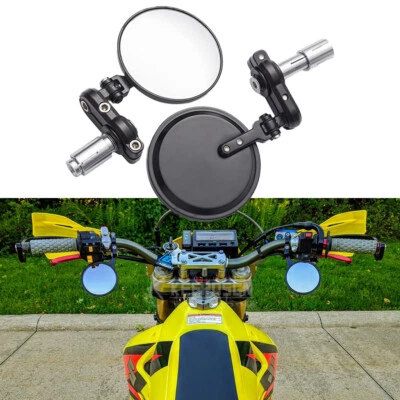 For Suzuki DRZ 400 DRZ400 Round CNC Motorcycle Foldable Rearview Bar End Mirrors - Image 1 of 4