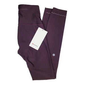  Lululemon In Focus Run Zoned Compression Tight Plum Shadow - Picture 1 of 4