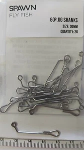 SPAWN 60 Degree Jig Shanks " 30 mm " Fly Tying Qty:20 - Picture 1 of 2