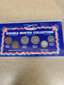 DOUBLE MINTED U.S. COIN COLLECTION 🪙Two 1909 PENNIES 1938 NICKELS & 1916 DIMES - Picture 1 of 2
