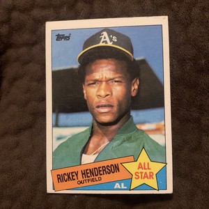 1985 Topps Rickey Henderson #706 All Star Baseball Card Oakland A’s HOF