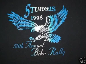 CAMISA NEGRA HARLEY BIKER STURGIS 1998 VINTAGE PARA HOMBRE-XL - Imagen 1 de 1