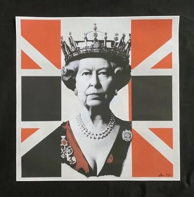 Artista británico Chris Boyle edición limitada firmado arte giclee fuera de uso 13/25 'Queen Lizzy' Elizabeth Foto 1 de 4