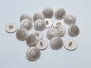 6 Sttück Knöpfe Ösenknopf Metallknöpf 12mm , 15mm Silber Metall Hohe Qualität - Bild 1 von 4