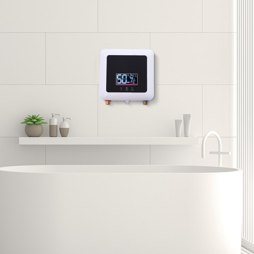 Electric Tankless Water Heater Bathroom Under Sink LED Instant Water